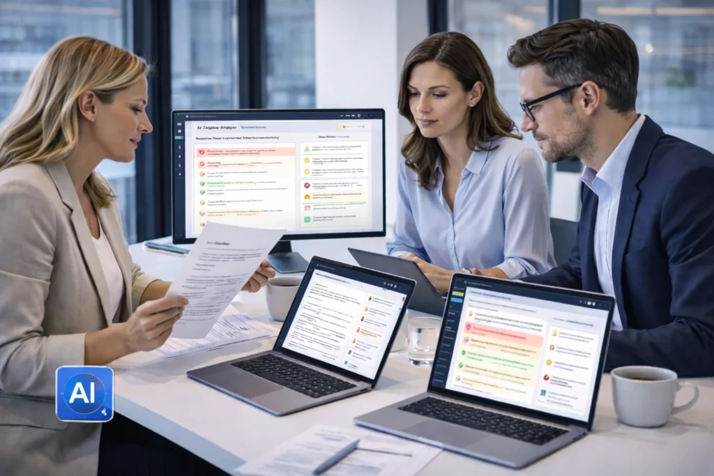 AI-Zeugnis-Analyzer prüft ein Arbeitszeugnis auf Mängel, Konsistenz und rechtliche Auffälligkeiten