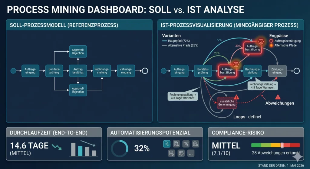 Process-Governance-Diagramm zur Steuerung von Prozessen und Prozess-Compliance