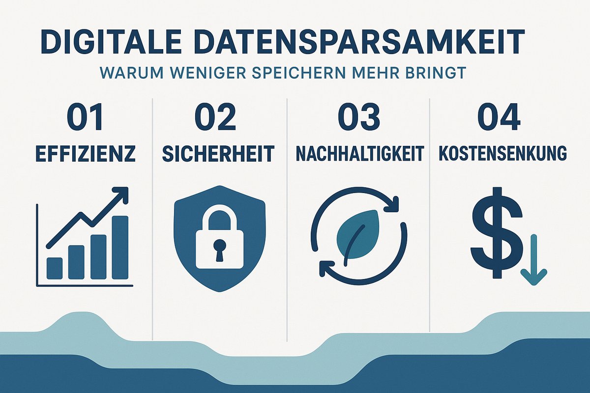 Illustration zum Thema Digitale Datensparsamkeit: Warum weniger Speichern mehr bringt
