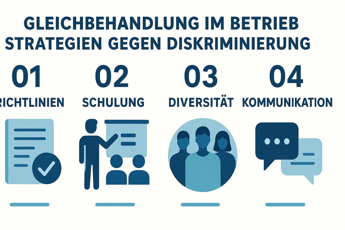Illustration zum Thema Gleichbehandlung im Betrieb: Strategien gegen Diskriminierung