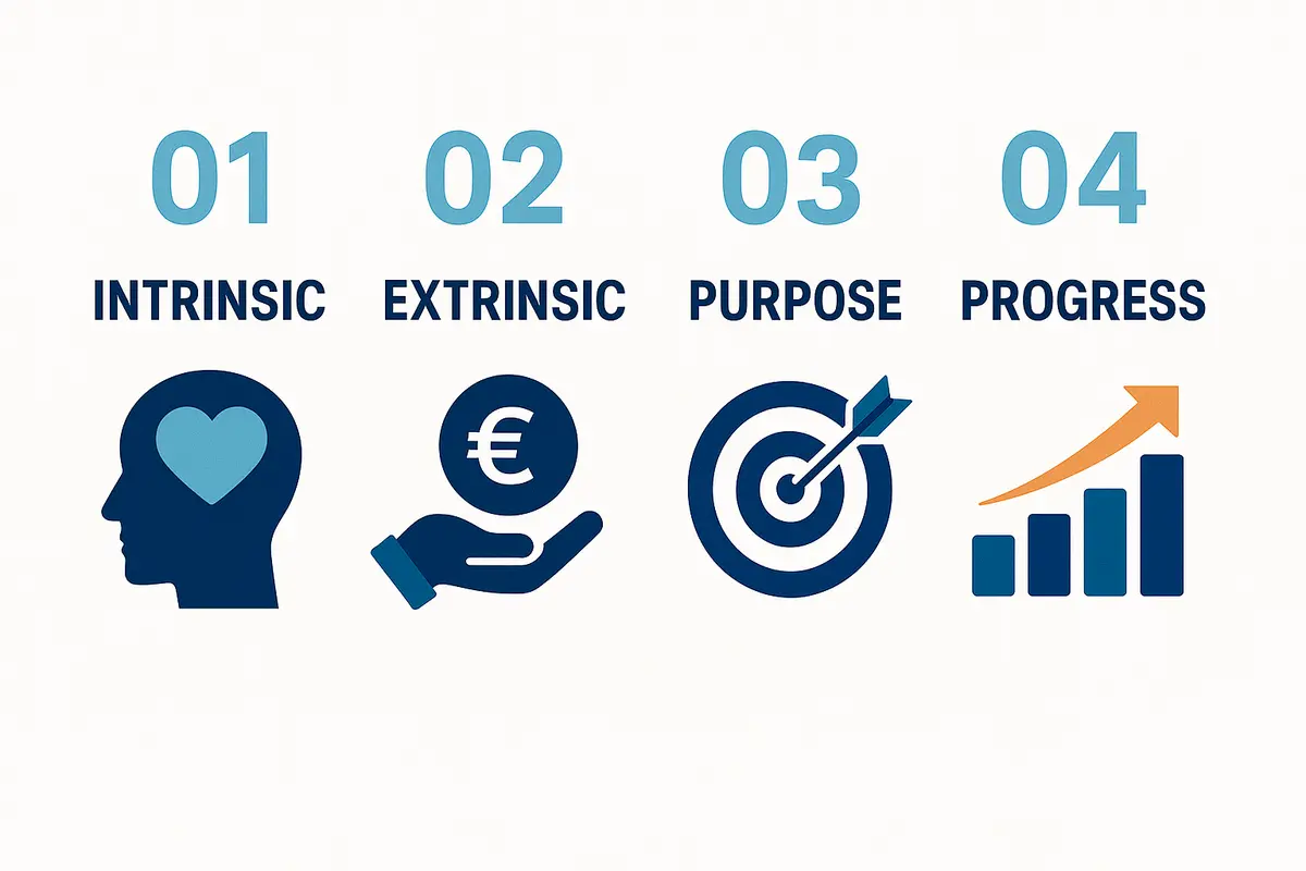 Illustration zum Thema Antrieb am Arbeitsplatz: Wie innere und äußere Motivation entsteht