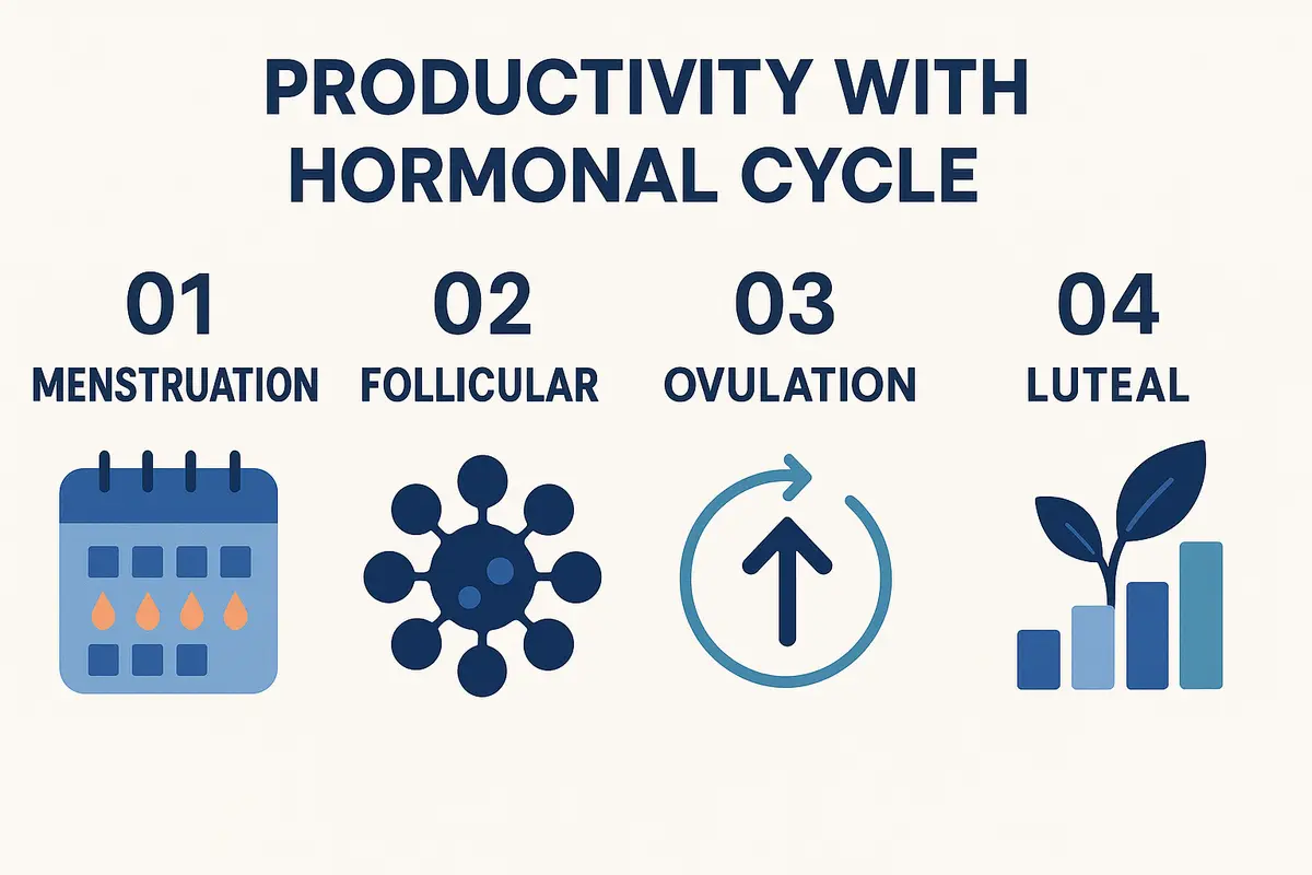 Illustration zum Thema Produktivität im Einklang mit dem hormonellen Zyklus