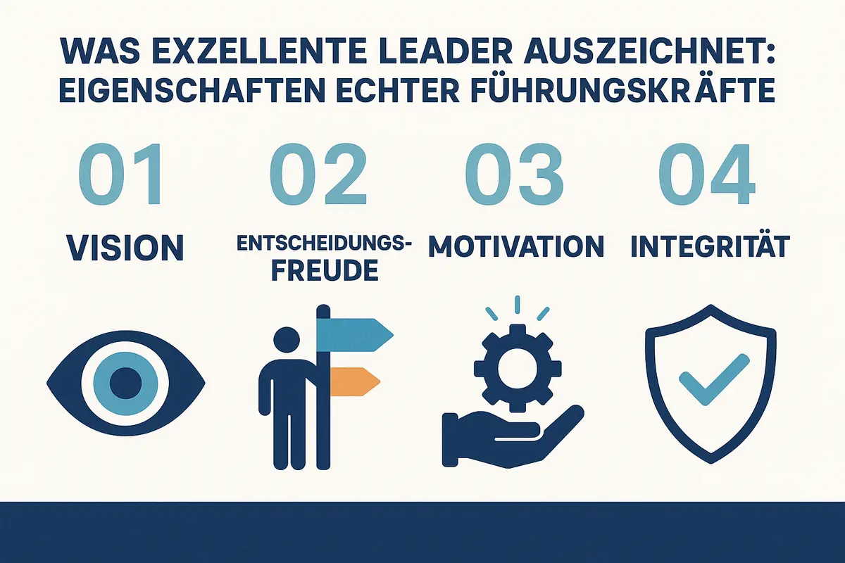 Illustration zum Thema Was exzellente Leader auszeichnet: Eigenschaften echter Führungskräfte
