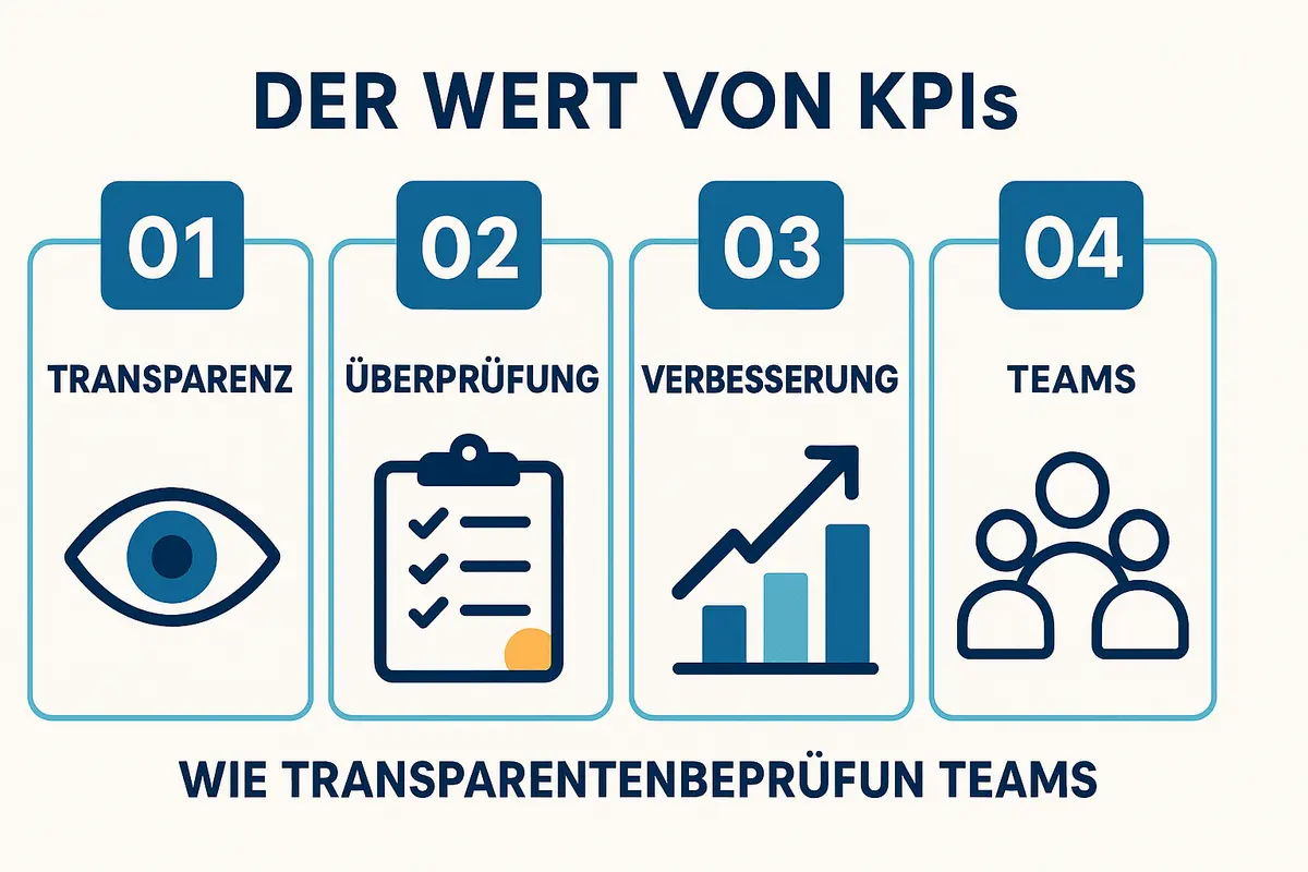 Illustration zum Thema Der Wert von KPIs: Wie transparente &Uuml;berpr&uuml;fung Teams hilft